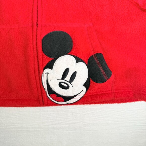 Disney Mickey Mouse Fleece Jacket Adult Woman 2X Red Hooded Full Zip Pockets - Picture 3 of 9